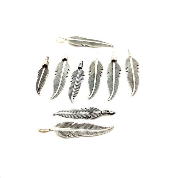 9 Leaves Silver Dangle - Picture 2 of 3